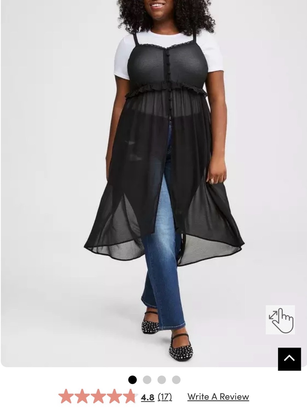 torrid Black Sheer High-Low Maxi Skirt